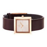 Calvin Klein Mark White Dial Brown Leather Strap Watch for Women - K3R236G6