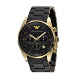 Emporio Armani Sportivo Quartz Black Dial Black Steel Strap Watch