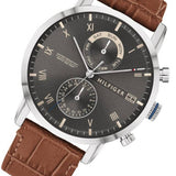 Tommy Hilfiger Kane Grey Dial Brown Leather Strap Watch for Men - 1710398