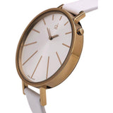 Calvin Klein Equal Silver Dial White Leather Strap Watch for Women - K3E236L6