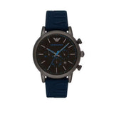 Emporio Armani  Luigi Chronograph Black Dial Blue Rubber Strap Watch For Men - AR11023