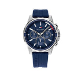 Tommy Hilfiger Mason Blue Dial Blue Rubber Strap Watch for Men - 1791791