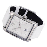 Calvin Klein Window White Dial White Leather Strap Watch for Men - K2M21120