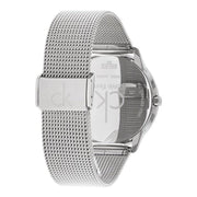 Calvin Klein Minimal White Dial Silver Mesh Bracelet Watch for Women - K3M2212Y