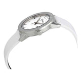 Calvin Klein Steady Silver Dial White Leather Strap Watch for Women - K7Q211L6