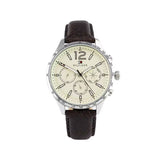 Tommy Hilfiger Gavin Chronograph White Dial Brown Leather Strap Watch for Men - 1791467