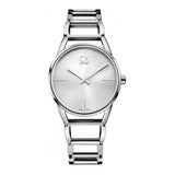 Calvin Klein Stately Silver Dial Silver Steel Strap Watch for Women - K3G23128