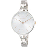 Calvin Klein Graphic Silver Dial Silver Steel Strap Watch for Women - K7E23B46