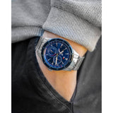 Tommy Hilfiger Austin Blue Dial Silver Steel Strap Watch for Men - 1791640