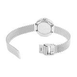 Calvin Klein Firm Black Dial Silver Mesh Bracelet Watch for Women - K3N23121