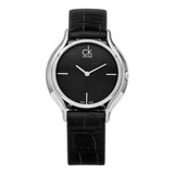 Calvin Klein Skirt Black Dial Black Leather Strap Watch for Women  - K2U231C1