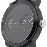 Tommy Hilfiger Denim Black Dial Black Rubber Strap Watch for Men - 1791555