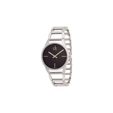 Calvin Klein Stately Black Dial Silver Steel Strap Watch for Women - K3G23121