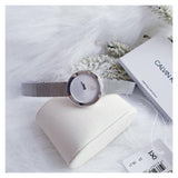 Calvin Klein Firm White Dial Silver Mesh Bracelet Watch for Women - K3N23126