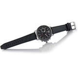 Tommy Hilfiger London Chronograph Grey Dial Black Leather Strap Watch for Men - 1791533