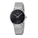 Calvin Klein High Noon Black Dial Silver Mesh Bracelet Watch for Men - K8M21121