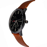 Tommy Hilfiger Brooklyn Quartz Black Dial Brown Leather Strap Watch for Men - 1791510