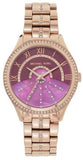 Michael Kors Lauryn Pink Dial Rose Gold Steel Strap Watch for Women - MK3722