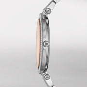 Michael Kors Darci Orange Dial Silver Stainless Steel Strap Watch for Women - MK3218