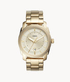 Fossil Machine Gold Dial Gold Steel Strap Watch for Men - FS5264