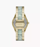 Fossil Stella Multifunction Gold Dial Two Tone Steel Strap Watch for Women - ES4757