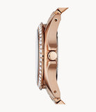 Fossil Riley Multifunction Rose Gold Dial Rose Gold Steel Strap Watch for Women - ES2811