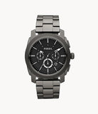 Fossil Machine Chronograph Black Dial Black Steel Strap Watch for Men - FS4662