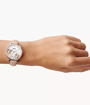 Fossil Jacqueline Mother of Pearl Dial Grey Leather Strap Watch for Women - ES4672