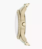 Fossil Stella Multifunction Gold Dial Two Tone Steel Strap Watch for Women - ES4756