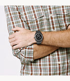 Fossil Machine Chronograph Black Dial Black Steel Strap Watch for Men - FS4662