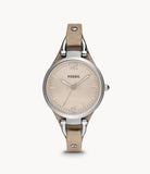 Fossil Georgia Bone Grey Dial Beige Leather Strap Watch for Women - ES2830