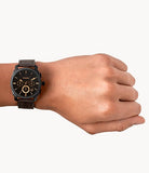 Fossil Machine Flight Chronograph Brown Dial Brown Leather Strap Watch for Men - FS4656