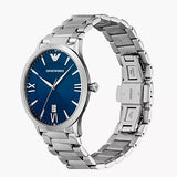 Emporio Armani Giovanni Quartz Blue Dial Silver Steel Strap Watch For Men - AR11227