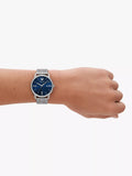 Emporio Armani Kappa Quartz Blue Dial Silver Steel Strap Watch For Men - AR80010