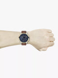 Tommy Hilfiger Decker Blue Dial Brown Leather Strap Watch for Men - 1791561