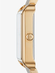 Michael Kors Lake Quartz White Dial Gold Steel Strap Watch For Women - MK3644