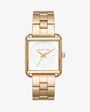 Michael Kors Lake Quartz White Dial Gold Steel Strap Watch For Women - MK3644