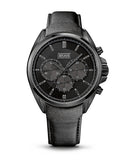 Hugo Boss Driver Chronograph Black Dial Black Leather Strap Watch For Men - HB1513061