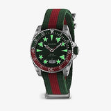 Gucci Dive Quartz Green Dial Two Tone NATO Strap Watch For Men - YA136339