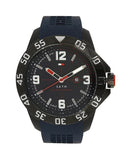 Tommy Hilfiger Cole Black Dial Blue Rubber Strap Watch for Men - 1790984