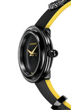 Versace V-Flare Quartz Black Dial Black Leather Strap Watch for Women - VEBN00518