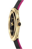 Versace V-Flare Quartz Black Dial Black Leather Strap Watch for Women - VEBN00218