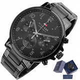 Tommy Hilfiger Daniel Black Dial Black Steel Strap Watch for Men - 1710383