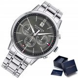 Tommy Hilfiger Kyle Chronograph Grey Dial Silver Steel Strap Watch for Men - 1791632