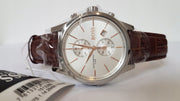 Hugo Boss Jet Chronograph Silver Dial Brown Leather Strap Watch for Men - 1513280