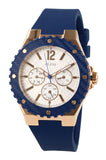 Guess Overdrive White Dial Blue Rubber Strap Watch for Women - W0149L5