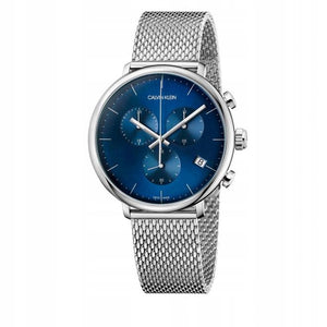 Calvin Klein High Noon Quartz Blue Dial Silver Mesh Bracelet Watch for Men - K8M2112N