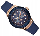 Guess Jet Setter Analog Quartz Blue Dial Blue Rubber Strap Watch For Women - W0571L1