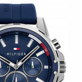 Tommy Hilfiger Mason Blue Dial Blue Rubber Strap Watch for Men - 1791791