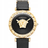 Versace Palazzo Empire Greca Black Dial Black Leather Strap Watch for Women - VEDV00119